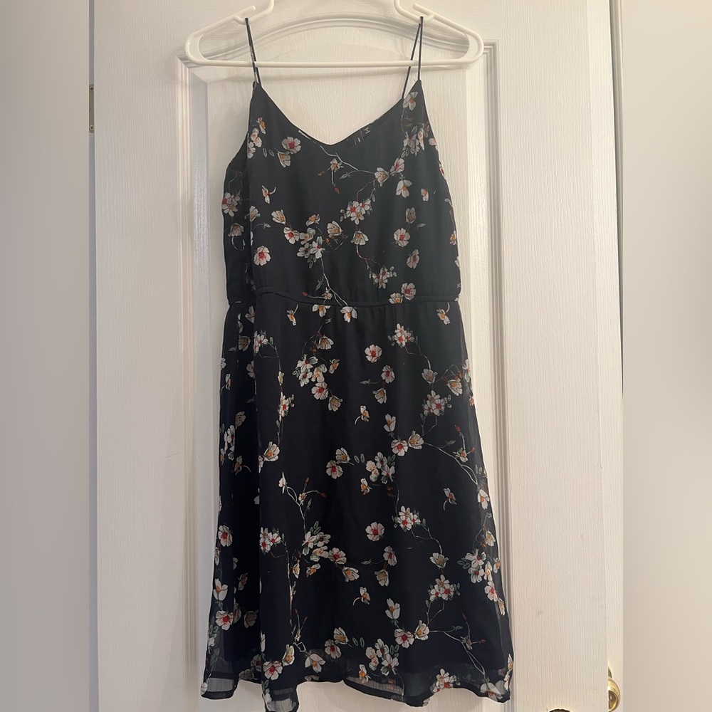 Vero Moda Black and Floral Dress Size S
